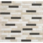 Daltile Stone Radiance Kinetic Khaki 11-3/4 in. x 12-1/2 in. x 8 mm Glass and Stone Mosaic Blend Wall Tile-SA5058RANDMS1P 203719313