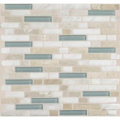 Daltile Stone Radiance Whisper Green 11-3/4 in. x 12-1/2 in. x 8 mm Glass and Stone Mosaic Blend Wall Tile-SA5158RANDMS1P 203719315