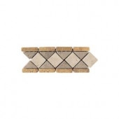 Daltile Travertine Gold / Antalya / Ivory Blend 4 in. x 12 in. Slate Diamond Border Accent Wall Tile-TS68412BR1P 202665725