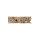 Daltile Travertine Walnut Pebble 4 in. x 12 in. Tumbled Slate Liner Accent Wall Tile-TS19412BR1P 202665717