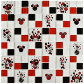 Disney Minnie Red 11-3/4 in. x 11-3/4 in. x 5 mm Glass Mosaic Tile-WDSMIN38 206638289