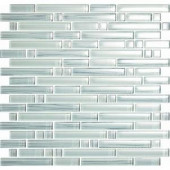 Epoch Architectural Surfaces Brushstrokes Bianco-1506 S Strips Mosaic Glass 12 in. x 12 in. Mesh Mounted Tile (5 Sq. Ft./Case)-BIANCO-1506 S 203434286