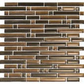 Epoch Architectural Surfaces Brushstrokes Marrone-1503-S Strips Mosaic Glass 12 in. x 12 in. Mesh Mounted Tile (5 sq. ft. / case)-MARRONE-1503-S 203434334