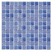 Epoch Architectural Surfaces Irridecentz I-Blue-1414 Mosaic Recycled Glass 12 in. x 12 in. Mesh Mounted Tile (5 sq. ft. / case)-I-BLUE-1414 203434318