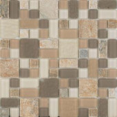 Epoch Architectural Surfaces No Ka 'Oi Lahaina-La420 Stone And Glass Blend Mesh Mounted Floor and Wall Tile - 3 in. x 3 in. Tile Sample-lahaina SAMPLE 203153278