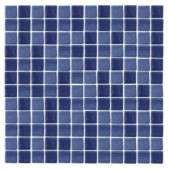 Epoch Architectural Surfaces Spongez S-Dark Blue-1411 Mosaic Recycled Glass 12 in. x 12 in. Mesh Mounted Floor & Wall Tile (5 sq. ft. / case)-S-DARK BLUE-1411 203434350