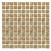 Epoch Architectural Surfaces Spongez S-Tan-1407 Mosaic Recycled Glass 12 in. x 12 in. Mesh Mounted Floor & Wall Tile (5 sq. ft. / case)-S-TAN-1407 203434354
