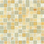 Honey Ivory Onyx 12 in. x 12 in. x 8 mm Glass Stone Mesh-Mounted Mosaic Tile-THDW3-SH-HIOB-8 202529972