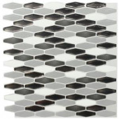 Instant Mosaic 3 in. x 6 in. Peel and Stick Mosaic Decorative Wall Tile Sample in Metallic Gray and White-SAMPLE-07105 207088636