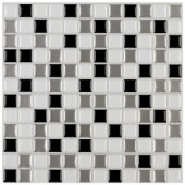 Instant Mosaic 3 in. x 6 in. Peel and Stick Mosaic Decorative Wall Tile Sample in Shades of Gray and White-SAMPLE-07103 207088635