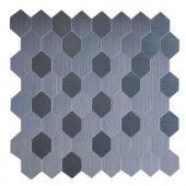 Instant Mosaic Peel and Stick Metal Wall Tile - 2 in. x 6 in. Tile Sample-SAMPLE03-111 206585403
