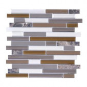 Instant Mosaic Upscale Designs Mesh-Mounted Glass and Stone Mosaic Wall Tile - 3 in. x 12 in. Tile Sample-SAMPLE02-049 206585395
