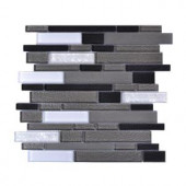 Instant Mosaic Upscale Designs Mesh-Mounted Glass Mosaic Wall Tile - 3 in. x 12 in. Tile Sample-SAMPLE02-047 206585393