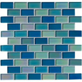 Iridescent Blue 12 in. x 12 in. x 8 mm Glass Mesh-Mounted Mosaic Tile (10 sq. ft. / case)-GLSBRK-IRB 300333837