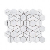 Jeff Lewis Bronson 9-1/2 in. x 11 in. x 8 mm Marble Mosaic Tile-98476 207174619