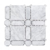 Jeff Lewis Windsor 11-5/8 in. x 11-5/8 in. x 10 mm Marble Mosaic Tile-98473 207174596