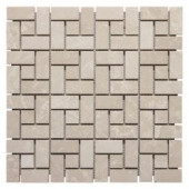 Jeffrey Court 12 in. x 12 in. Basketry Marble Mosaic Wall Tile-99596 204659582
