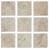 Jeffrey Court 4 in. x 4 in. Light Travertine Tumbled Wall Tile (9-Pack)-67542 100178748