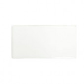 Jeffrey Court Allegro White 3 in. x 6 in. x 8 mm Ceramic Single Bull Nose Short Side Tile-99225 205942507