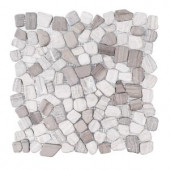 Jeffrey Court Bailey Grey Pebble 12 in. x 12 in. x 10 mm Honed Marble Stone Mosaic Tile-98995 207135962