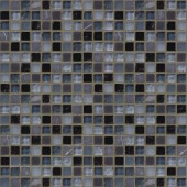 Jeffrey Court Black Azure 12 in. x 12 in. 8 mm Glass Marble Mosaic Wall Tile-99205 202050760