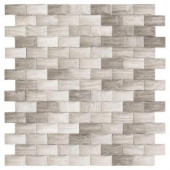 Jeffrey Court Bohemian Grey 11.75 in. x 12 in. x 8 mm Limestone Mosaic Wall Tile-99599 204659613