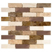 Jeffrey Court Copper Canyon 12 in. x 12 in. x 6 mm Copper and Marble Mosaic Wall Tile-99603 203477986