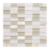 Jeffrey Court Cottage Ridge 12 in. x 12 in. Glass Travertine Mosaic Wall Tile-99188 202530995