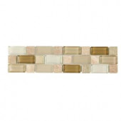 Jeffrey Court Gold Mine 3 in. x 12 in. x 8 mm Glass Metal Marble Accent Strip-99026 202273467