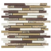 Jeffrey Court Golden Harvest 13.375 in. x 12 in. x 8 mm Glass/Slate Mosaic Wall Tile-99574 204659574