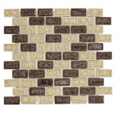 Jeffrey Court Hazelnut Butter Crackle 12 in. x 12 in. x 8 mm Glass Mosaic Wall Tile-99409 202521407
