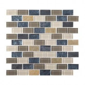 Jeffrey Court Heritage Ocean Brick 11.75 in. x 13.375 in. x 8 mm Glass and Quartz Mosaic Wall Tile-99656 203774448