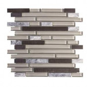 Jeffrey Court I-Beam 11.75 in. x 13 in. x 8 mm Glass/Stone/Metal Mosaic Wall Tile-99557 204213617
