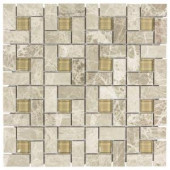 Jeffrey Court Pearl Drops 11.75 in. x 12 in. x 8 mm Glass/Beige Marble Mosaic Wall Tile-99726 204659744