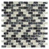Jeffrey Court Sable Evening 12 in. x 12 in. x 8 mm Glass and Stone Pencil Mosaic Wall Tile-99694 205110698
