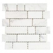 Jeffrey Court Statuario Block White 12 in. x 12 in. x 8 mm Marble Mosaic Tile-53088 202050761