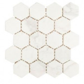 Jeffrey Court Statuario Hex White 12 in. x 12 in. x 8 mm Marble Wall Tile-53087 202050757