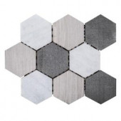Jeffrey Court Tread 10-1/2 in. x 12-1/4 in. x 8 mm Marble Mosaic Tile-99284 206955409