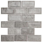 Jeffrey Court Tundra Grey 2 x 4 Beveled 12 in. x 12 in. x 10 mm Marble Mosaic Wall Tile-99652 203774476
