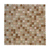 Jeffrey Court Warm Topaz 12 in. x 12 in. Tan Glass Mosaic Tile-99414 202521471