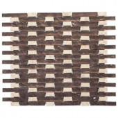 Jeffrey Court Weathered Sable 13.5 in. x 11 in. x 8 mm Glass/Light Emperador Mosaic Wall Tile-99577 204659575