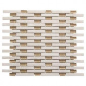 Jeffrey Court White Plains 13.75 in. x 11 in. x 8 mm Glass/White Marble Mosaic Wall Tile-99597 204659583