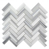 Jeffrey Court Zebra Plains 11 in. x 12-3/4 in. x 10 mm Marble Mosaic Tile-99287 206955412