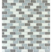 Majestic Ocean Mini Brick 12 in. x 12 in. x 8 mm Glass Mesh-Mounted Mosaic Tile-GLSMBRK-MO8MM 202814251