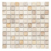 Mixed 12 in. x 12 in. x 10 mm Tumbled Travertine Mesh-Mounted Mosaic Tile-THDW1-SH-TRM1x1 100664311