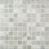 MS International Arabescato Carrara 12 in. x 12 in. x 10 mm Honed Marble Mesh-Mounted Mosaic Tile (10 sq. ft. / case)-ARA-1X1-H 300333813