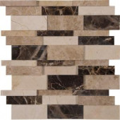 MS International Asteria Blend 3D 12 in. x 12 in. x 10 mm Polished Marble Mesh-Mounted Mosaic Tile (10 sq. ft. / case)-ASTERIA-3DIL 205308206