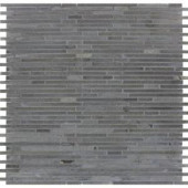 MS International Basalt Blue Bamboo 12 in. x 12 in. x 10 mm Honed Mesh-Mounted Mosaic Tile (10 sq. ft. / case)-BSLTB-BMP10MM 205864780