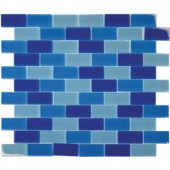 MS International Blue Blend 12 in. x 12 in. x 8 mm Glass Mesh-Mounted Mosaic Tile (10 sq. ft. / case)-SMOT-GLSBRK-BLU 202274371