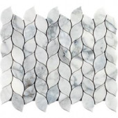 MS International Calacatta Blanco 12 in. x 13 in. x 10 mm Polished Marble Mesh-Mounted Mosaic Tile (10.80 sq. ft. / case)-CALBLA-POL10MM 300051510